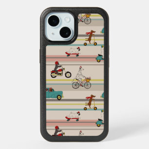 Dogs Moving in Vehicles Pattern iPhone 15 Case