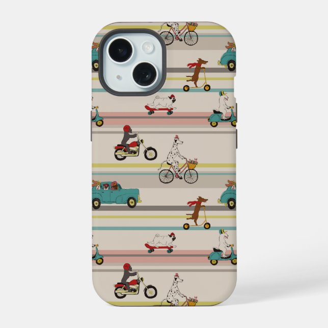 Dogs Moving in Vehicles Pattern Iphone Case (Back)
