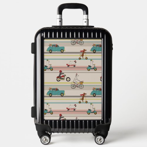 Dogs Moving in Vehicles Pattern Luggage