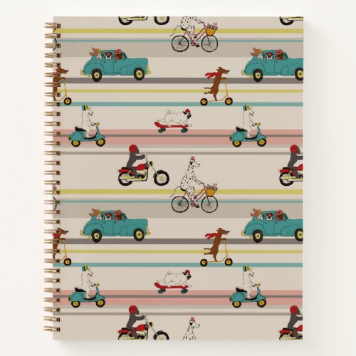 Dogs Moving in Vehicles Pattern Notebook