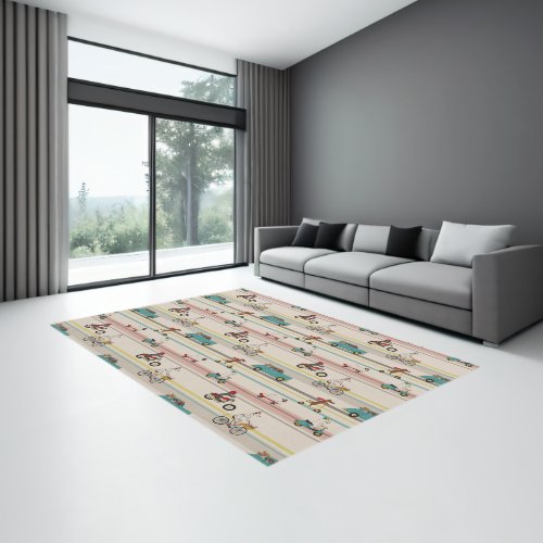 Dogs Moving in Vehicles Pattern Rug