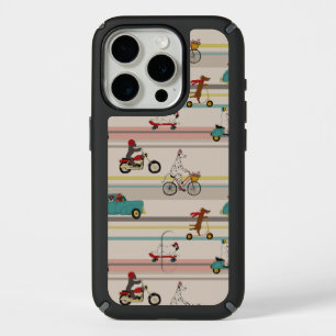 Dogs Moving in Vehicles Pattern iPhone 15 Pro Case