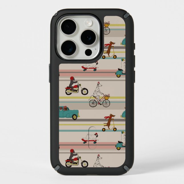 Dogs Moving in Vehicles Pattern Speck iPhone Case (Front)