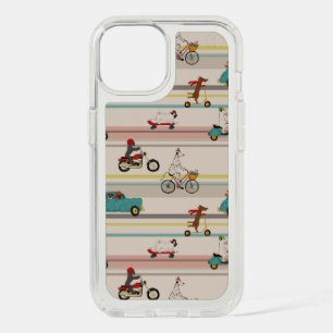Dogs Moving in Vehicles Pattern iPhone 15 Case