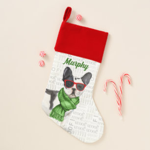 Dog's Name Boston Terrier Christmas Christmas Stocking