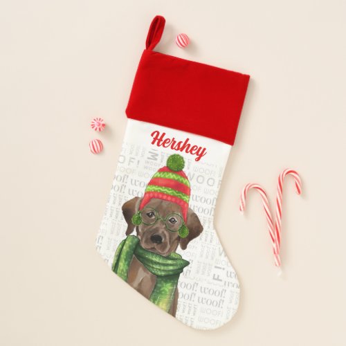 Dogs Name Chocolate Labrador Retriever Christmas Stocking