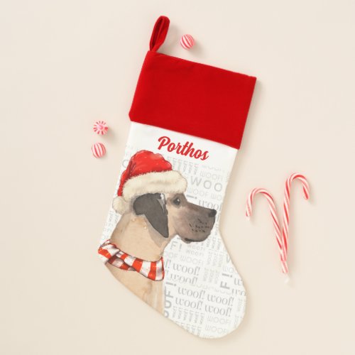 Dogs Name Great Dane Fun Holiday Christmas Stocking