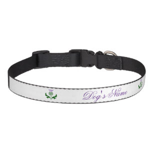 Dog's Name Scottish Thistle Personalize Pet Collar