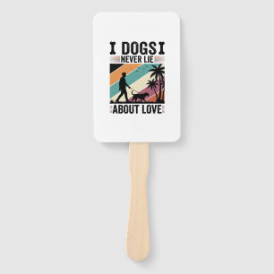 Dogs Never Lie About Love Vintage Walking Dog Desi Hand Fan