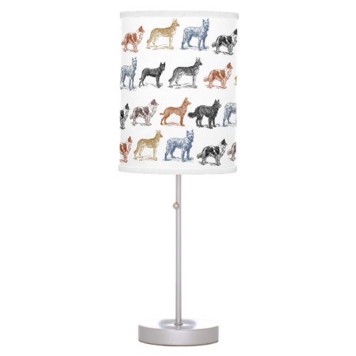Dogs Of All Kinds Table Lamp