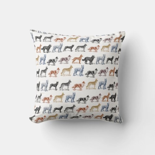 Dogs Of All Kinds Throw Pillow
