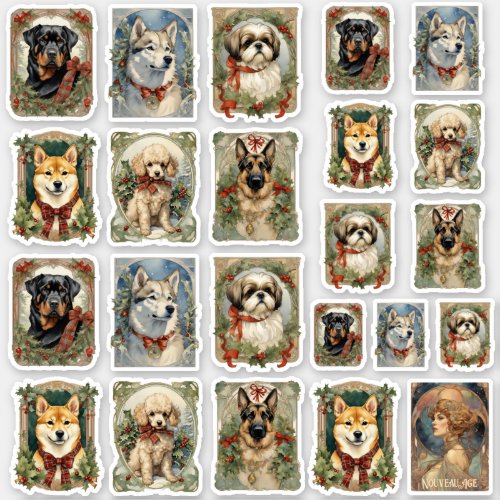 Dogs of Christmas Sticker Sheet A
