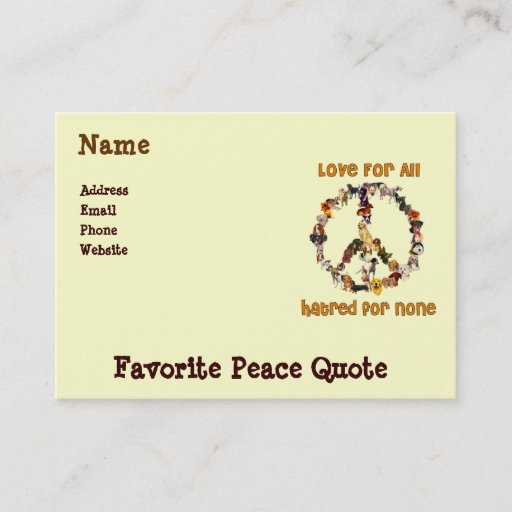 Customizable Dogs Of Peace Business Card Template