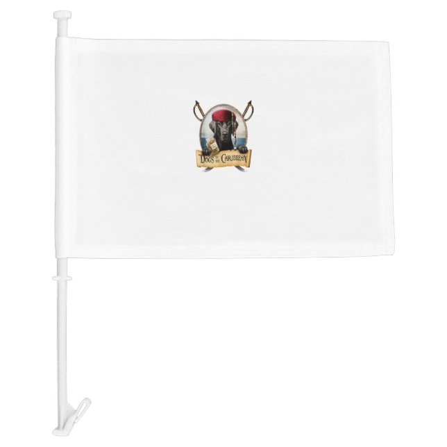 Dogs of the Caribbean - Cute Black Labrador Pirate Car Flag (Front)
