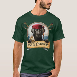 Dogs Of The Caribbean - Cute Black Labrador Pirate T-Shirt
