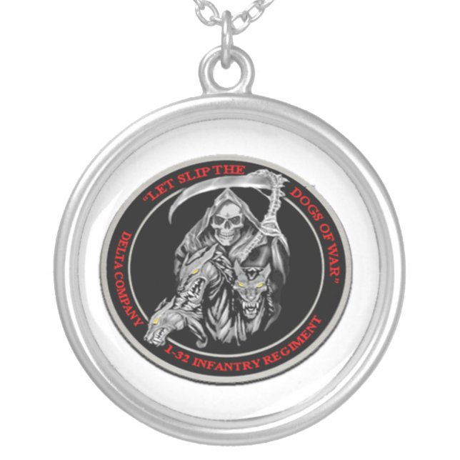 Dogs of War Silver Plated Necklace (Front)