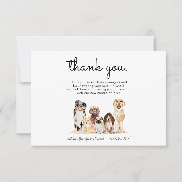 Dogs Oh Baby Modern Thank You Card