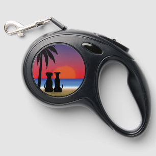 Dogs on a Beach Retractable Pet Leash