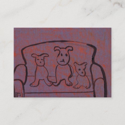 (Dogs on a settee business Card)