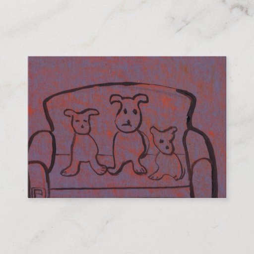 Customizable (Dogs on a settee business Card)