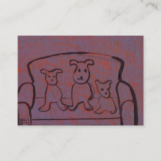 (Dogs on a settee business Card) Card