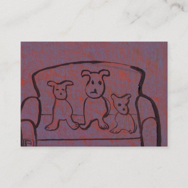 (Dogs on a settee business Card) Card (Front)