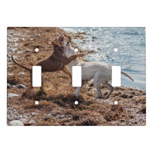 Dogs on beach light switch cover