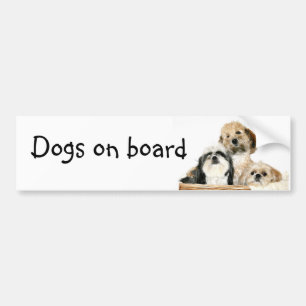 Dogs on board bumper sticker