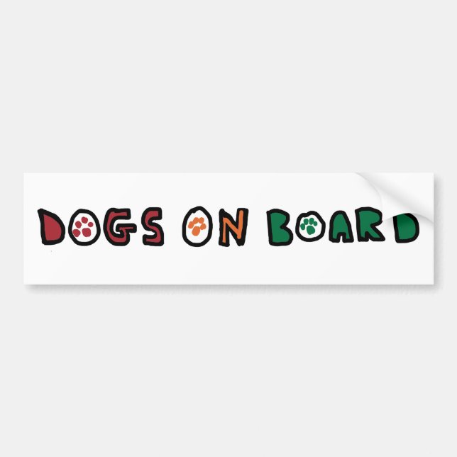 Dogs On Board Bumper Sticker (Front)