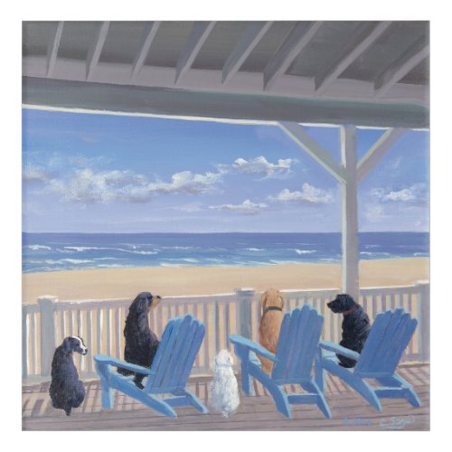 Dogs on Deck Chairs Acrylic Print