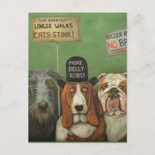Dogs On Strike Postcard