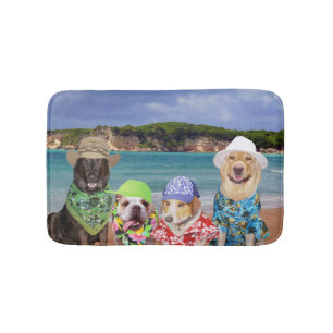 Dogs on the Beach Bath Mat