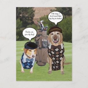 Dogs on the Golf Course Postcard