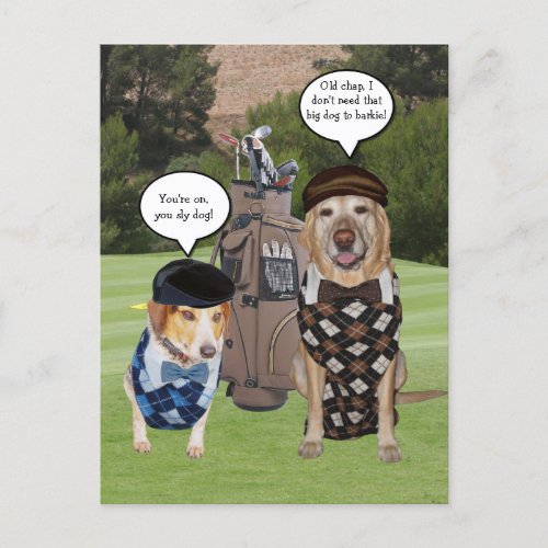 Dogs on the Golf Course Postcard