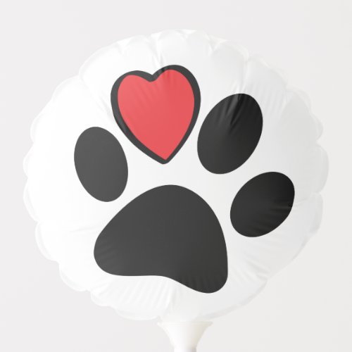 Dogs or cats feet with heart Animal Day Balloon