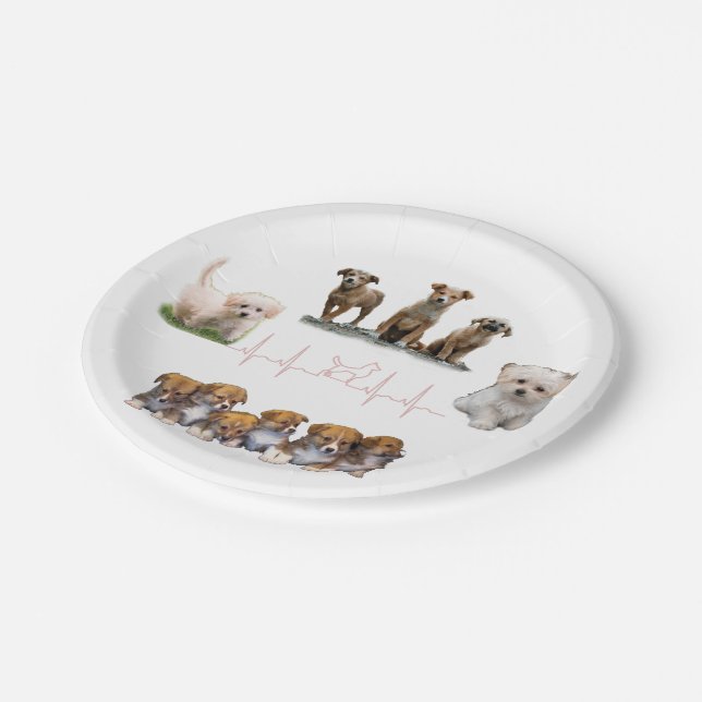 Dogs package, Funny Dogs package Paper Plates (Angled)