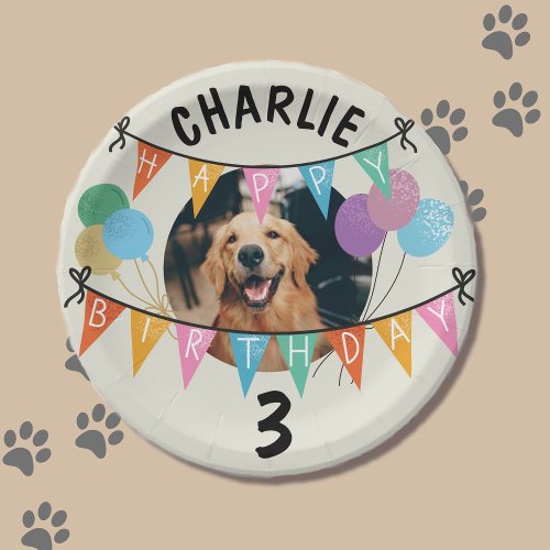 Dogs party birthday puppy decorations  paper plates