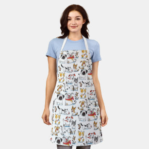 dogs pattern apron