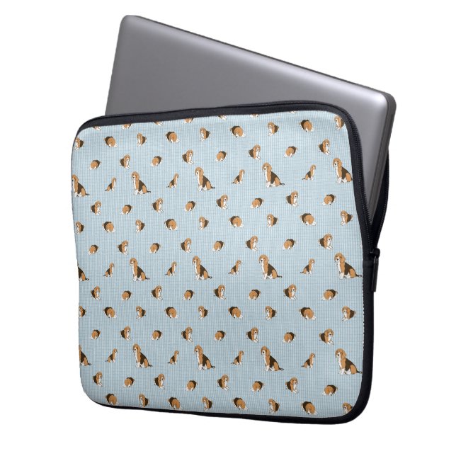 Dogs pattern laptop sleeve (Front Left)