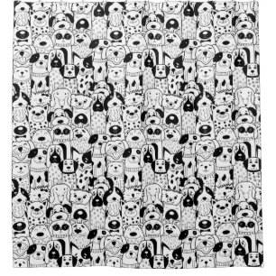 Dogs Pattern Shower Curtain