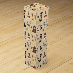 dogs pattern. wine box