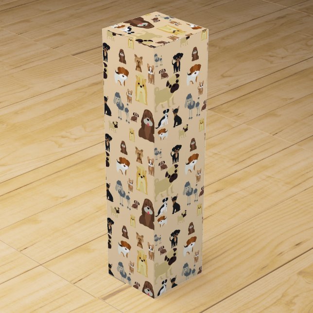 dogs pattern. wine box (Front)