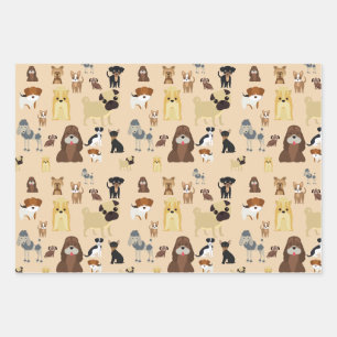 dogs pattern. wrapping paper sheets