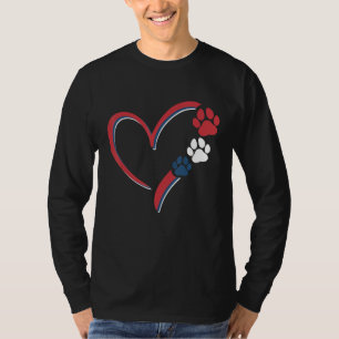 Dogs Paw American Flag Love Heart Dog Patriotic 4t T-Shirt
