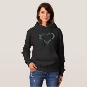 Dogs Paw Print Heart Dog Mom Hoodie (Front Full)