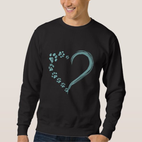 Dogs Paw Print Heart Dog Mom Sweatshirt