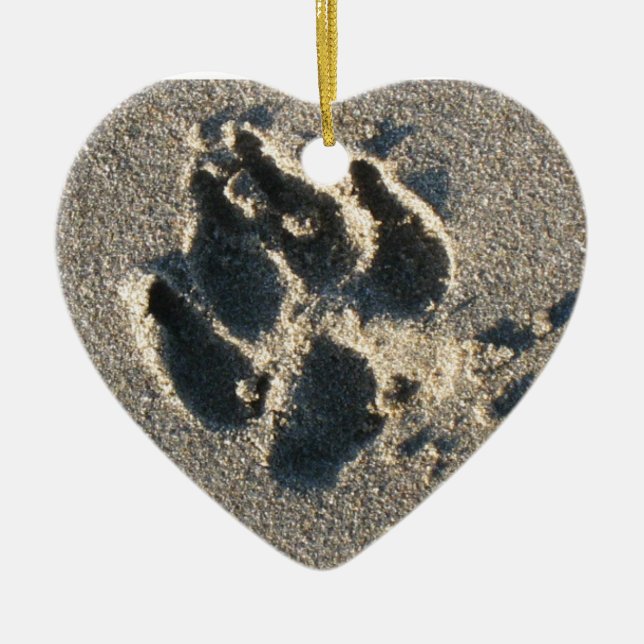 Dog's paw-print in the sand - Ornament (Front)