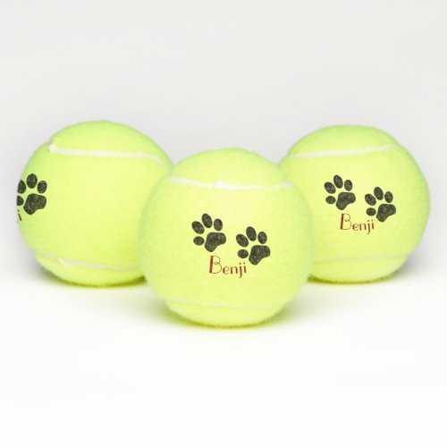 Dogs Paw Prints custom tennis balls