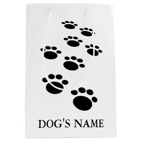 Dogs Pawprint Trail  Medium Gift Bag