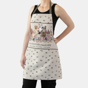 Dogs Paws Heart Pet Salon Apron